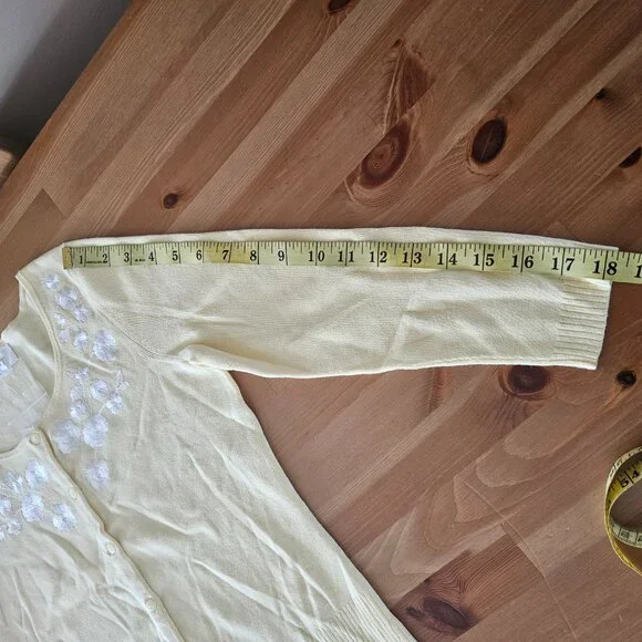 LOFT - Women's Round Neck 3/4 Sleeve Button Down Cardigan Sweaters Size XS - Picture 3 of 12